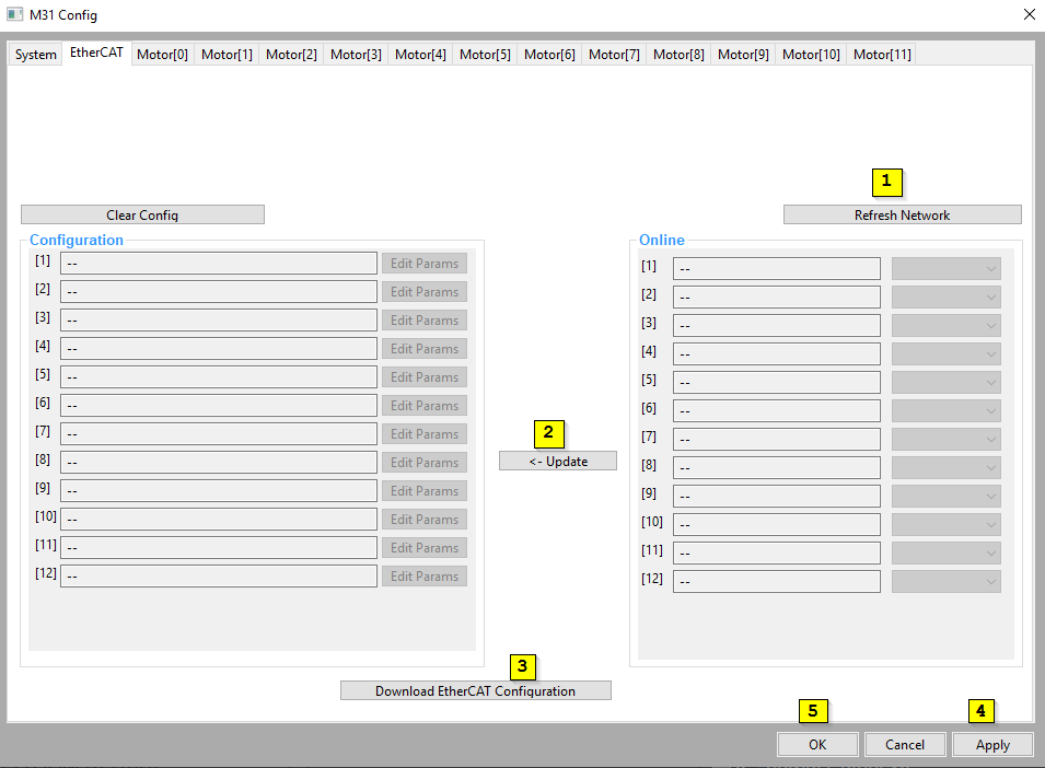 EtherCAT tab