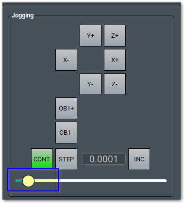 Jog rate slider