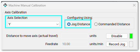Jog distance: enable